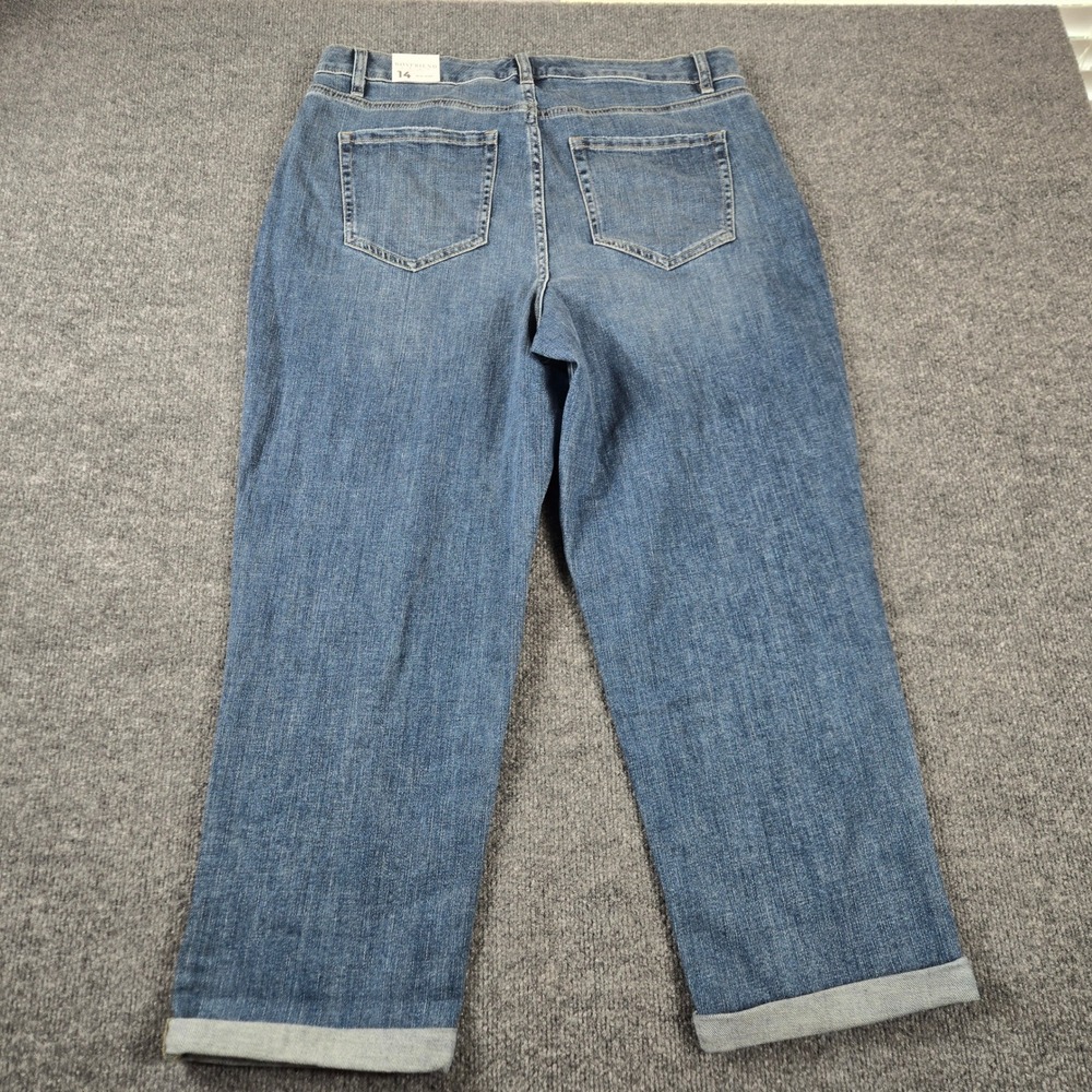 Lane Bryant Boyfriend Jeans Womens 14 Blue New Mid-Rise Cuffed Denim NWT - Picture 2 of 15